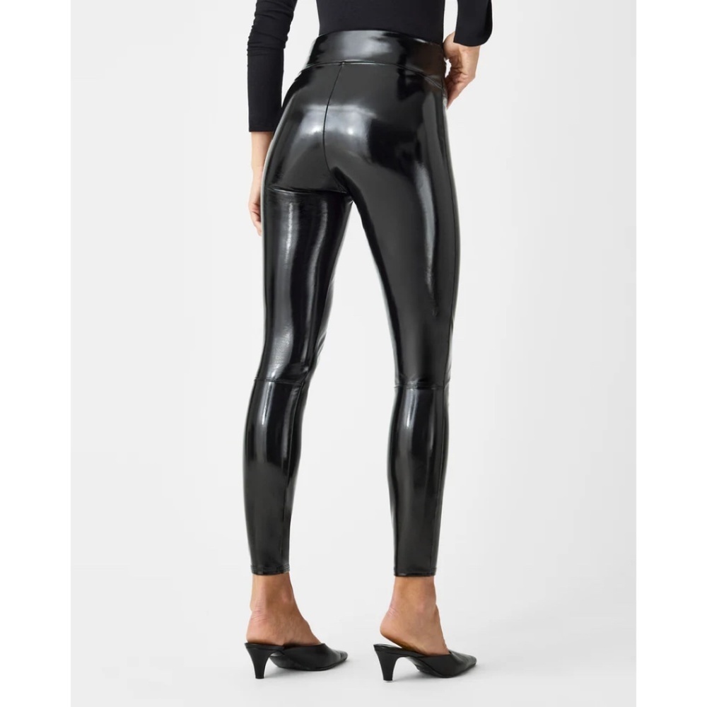 SPANX Faux Patent Leather Leggings Black NEW - Picture 4 of 15